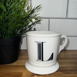 ANTHROPOLOGIE Stoneware monogram “L” mug